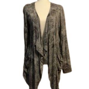 Knox Rose women's gray floral open light jacket size s
